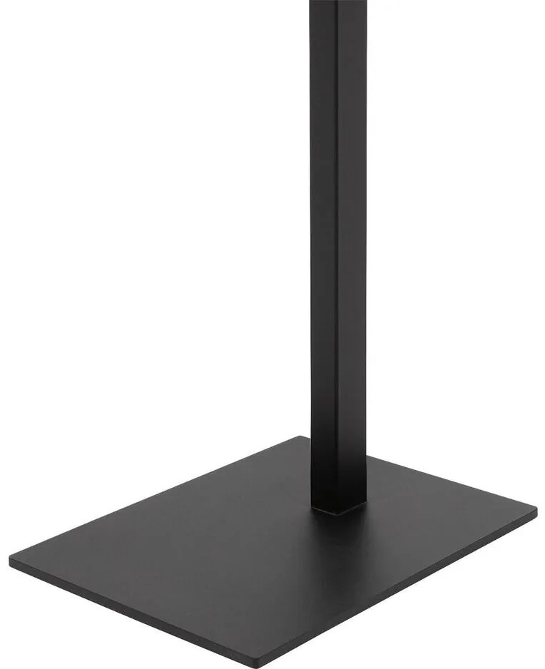 Goossens Nachtkastje Tangel, Voet vierkant metaal ral 9005 zwart, blad massief eik