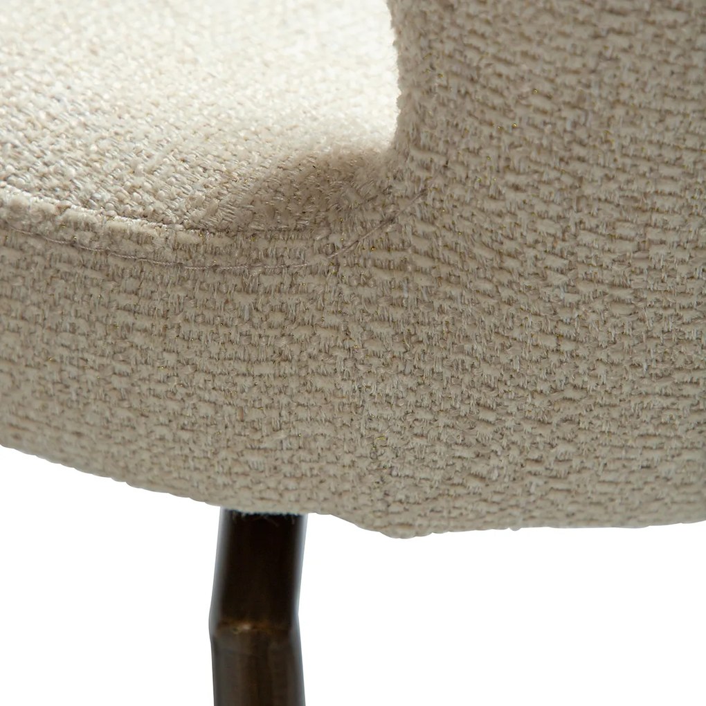 Dan-Form Glory Swivel Draaibare Eetkamerstoel Almond Shimmer Boucle