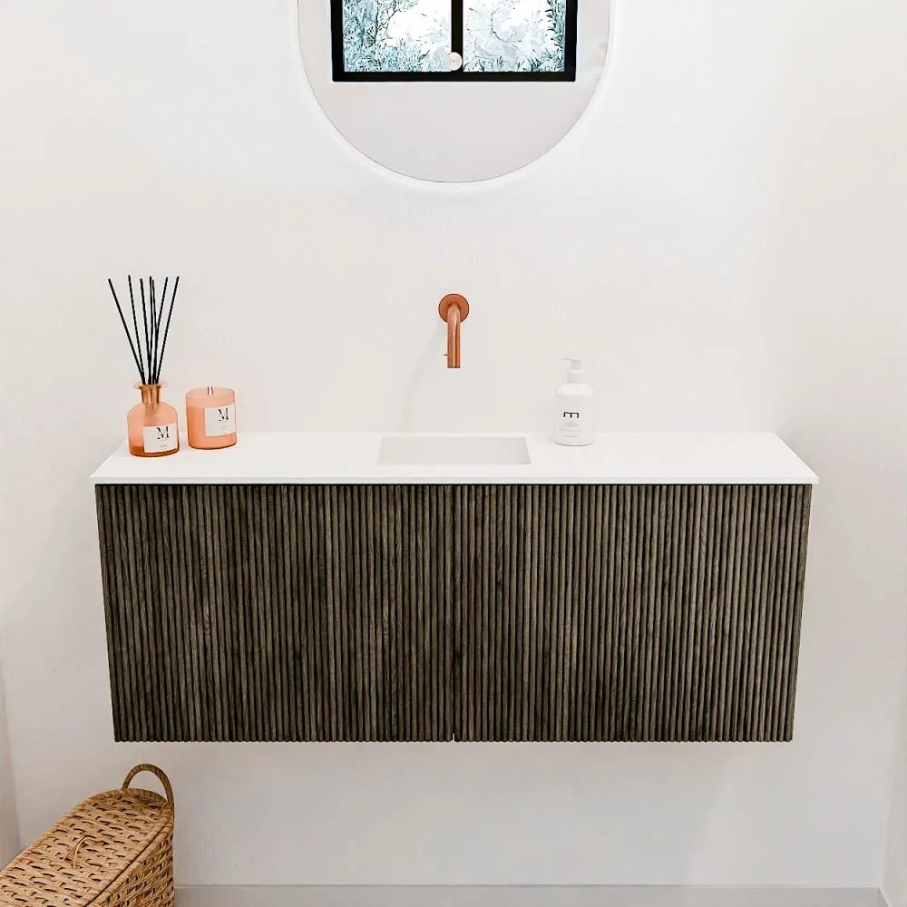 Mondiaz Joya 100cm toiletmeubel shadow met wastafel faye midden zonder kraangat talc