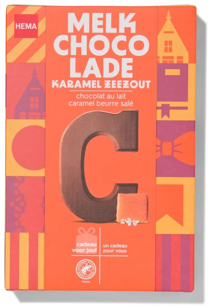 HEMA Chocoladeletter Melk Karamel Zeezout C 135gram