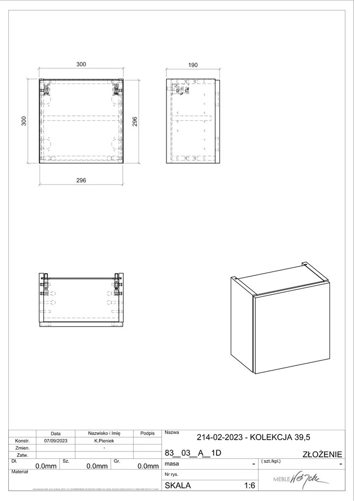 Comad Nova Oak kleine kast 30x20x30cm eiken