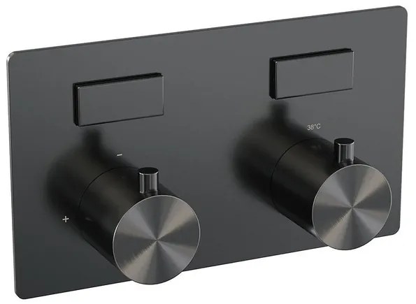 BRAUER gunmetal Edition - 2 functies - inbouwthermostaat - met inbouwdeel - drukknoppen - in/afbouwdelen - gunmetal geborsteld PVD 5-GM-155