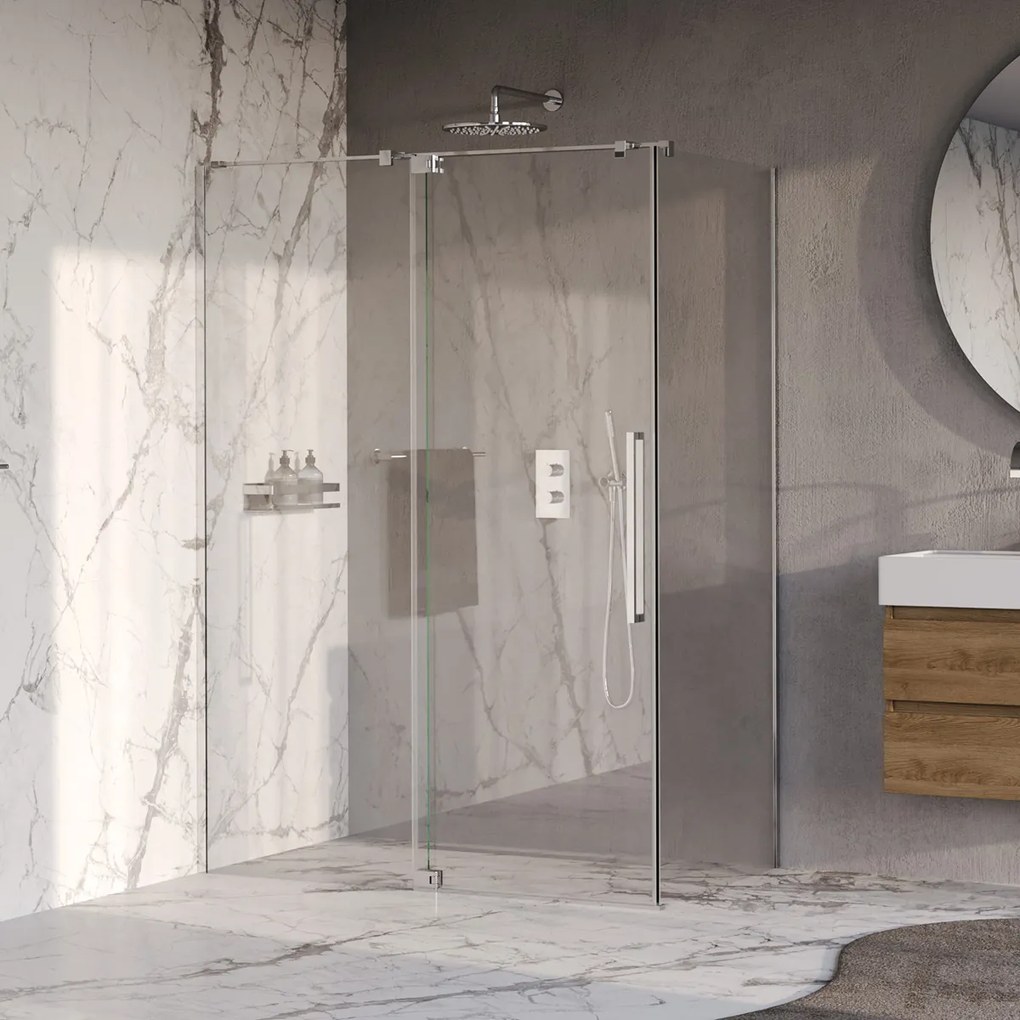 Brauer Stellar douchecabine met draaideur 140x80cm chroom