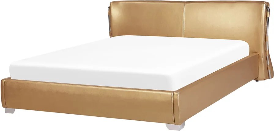 Bed leer goud 180 x 200 cm PARIS