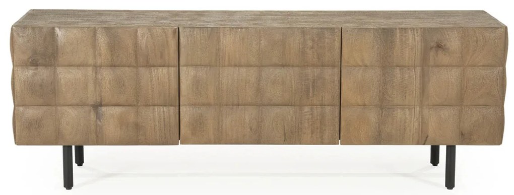 Eleonora Felix Tv-meubel Mangohout Met Vierkantjes 162 Cm - 162x41.5x54cm.