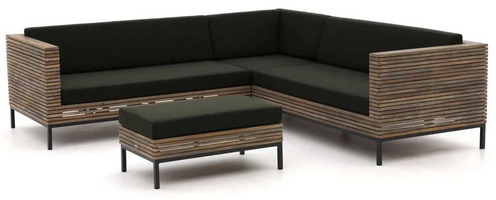 Hoek loungeset ROUGH  | 5 personen | Loungeset Old Teak Greywash | Hoekbank Teakhout | 250x250cm | Kees Smit Tuinmeubelen
