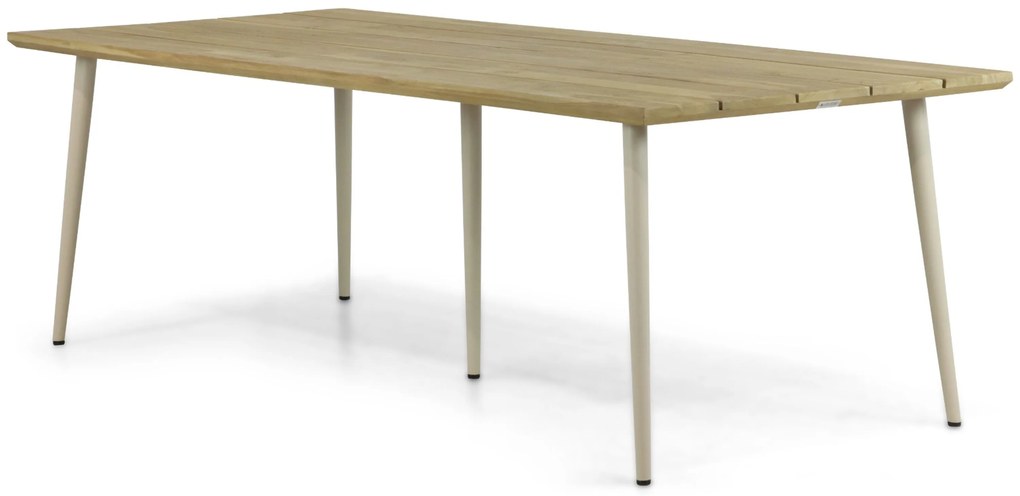 Dining Tuintafel rechthoekig 240 x 100 cm Aluminium/teak Taupe Montana