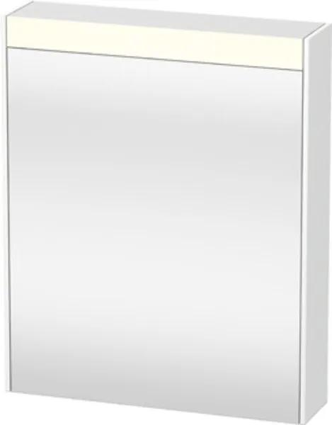 Duravit Brioso spiegelkast m. 1 deur met LED wastafelverlichting 62x76x14.8cm links m. 2 glazen planchets mat wit BR7101L1818