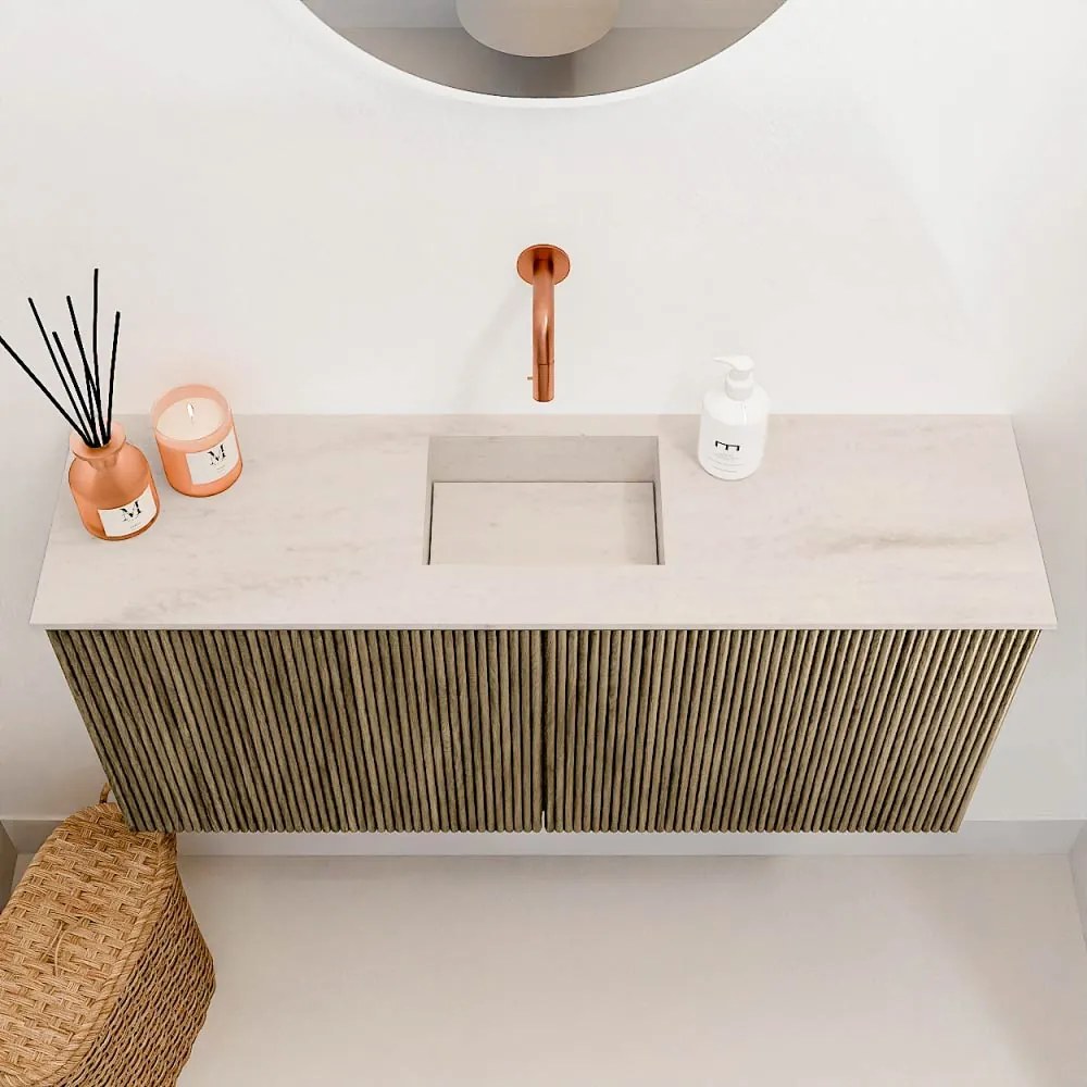 Mondiaz Joya DLux 90cm toiletmeubel dusk met wastafel faye midden zonder kraangat meli