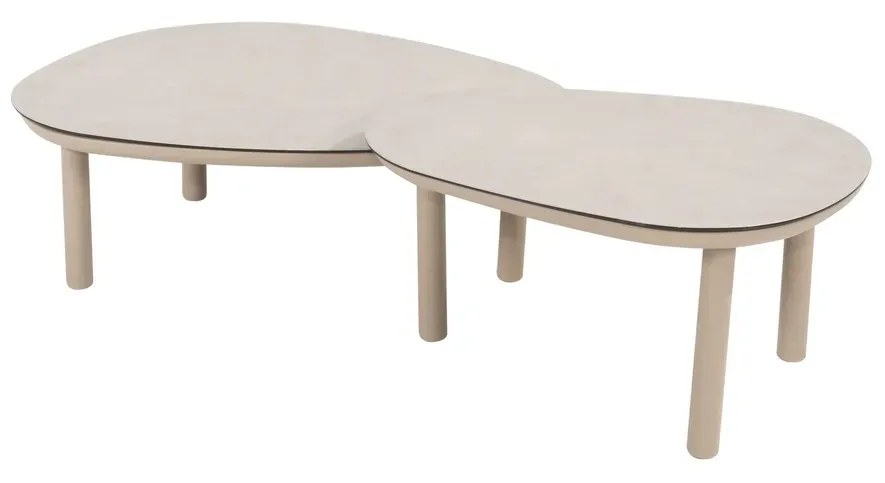 Taste by 4 Seasons Monroe set van 2 loungetafels latte 65 x 50 en 80 x 60 cm Loungetafel beige weerbestendig