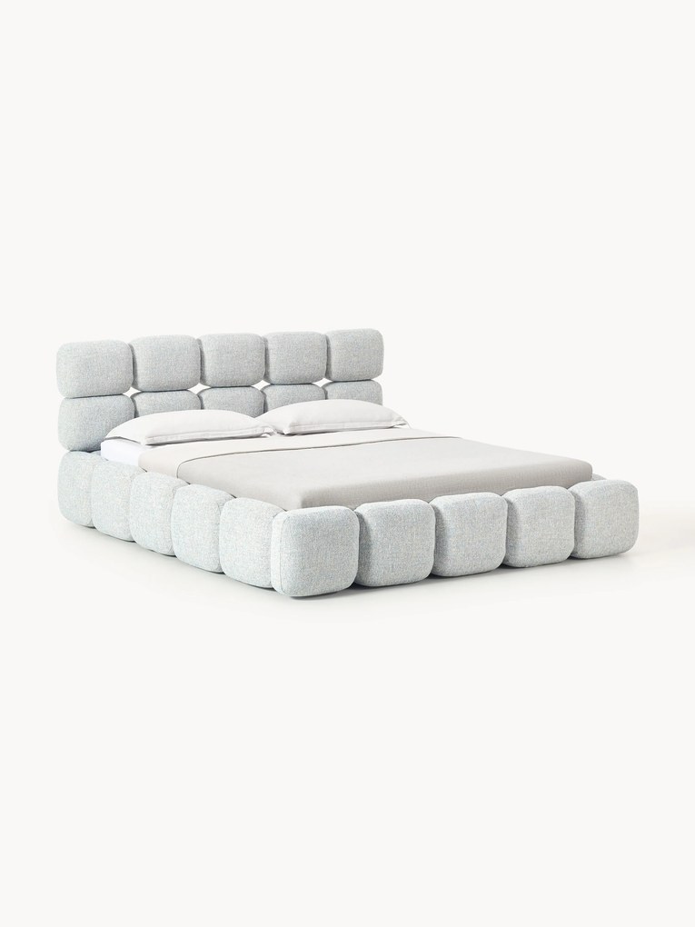 Gestoffeerd bouclé bed Tayla met opbergruimte
