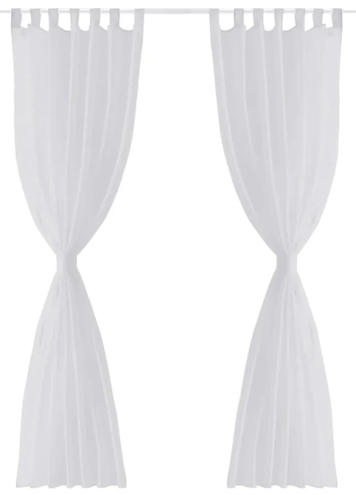 vidaXL Gordijn Wit 140x175 cm (2 stuks)