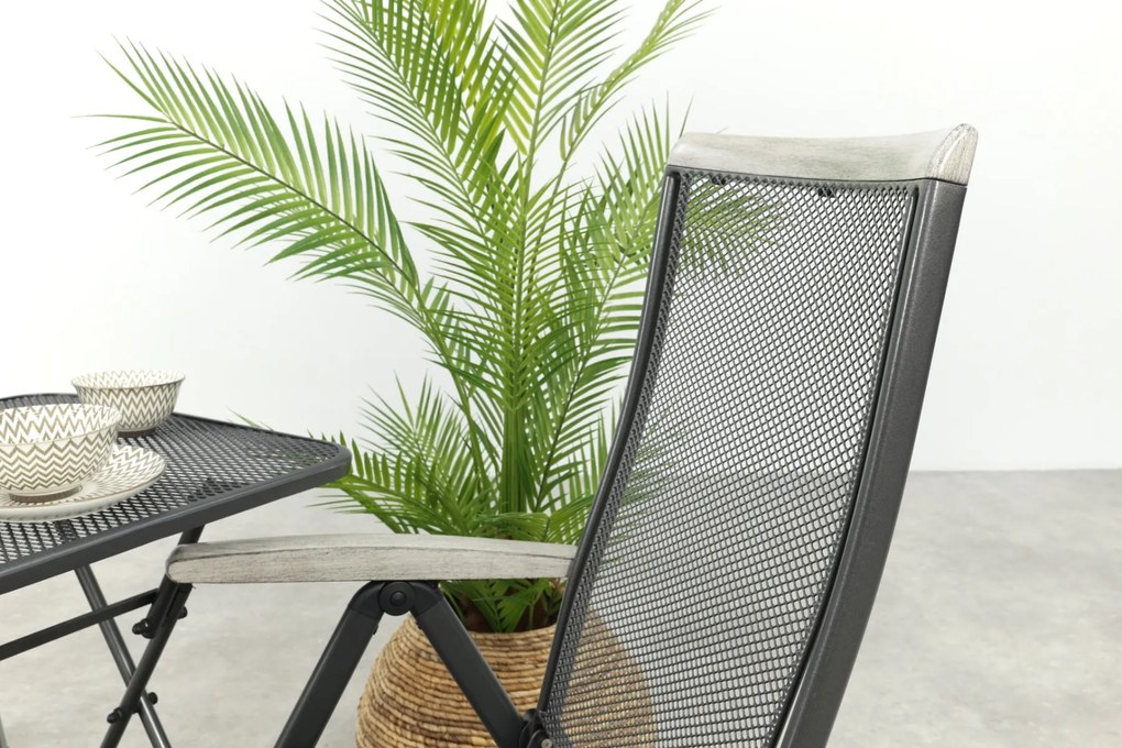 Royal Garden Balero inklapbare balkonset 3-delig strekmetaal 60x60 cm.