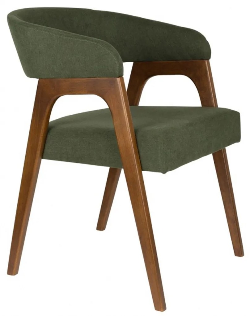 Dutchbone Adamello Vintage Eetkamerstoel Walnoot Groen