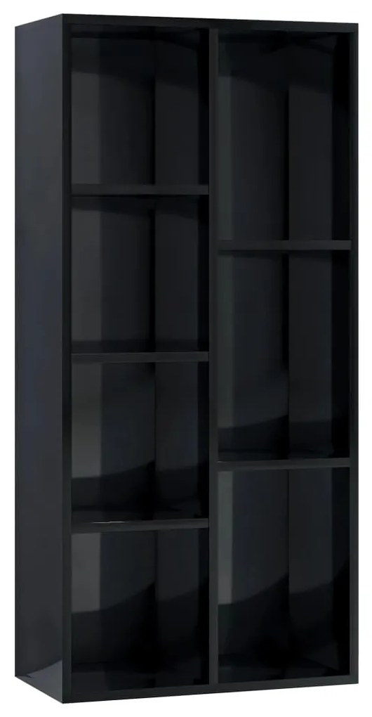 vidaXL Boekenkast 50x25x106 cm bewerkt hout hoogglans zwart