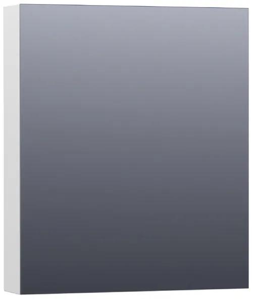 Saniclass Plain Spiegelkast - 60x70x15cm - 1 rechtsdraaiende spiegeldeur - MDF - hoogglans wit SK-PL60RHW