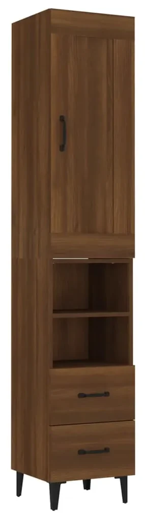 vidaXL Hoge kast 35x34x180 cm bewerkt hout bruineikenkleurig