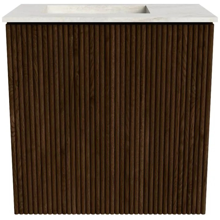 Mondiaz Joya DLux 40cm toiletmeubel walnut met wastafel faye links 1 kraangat ostra