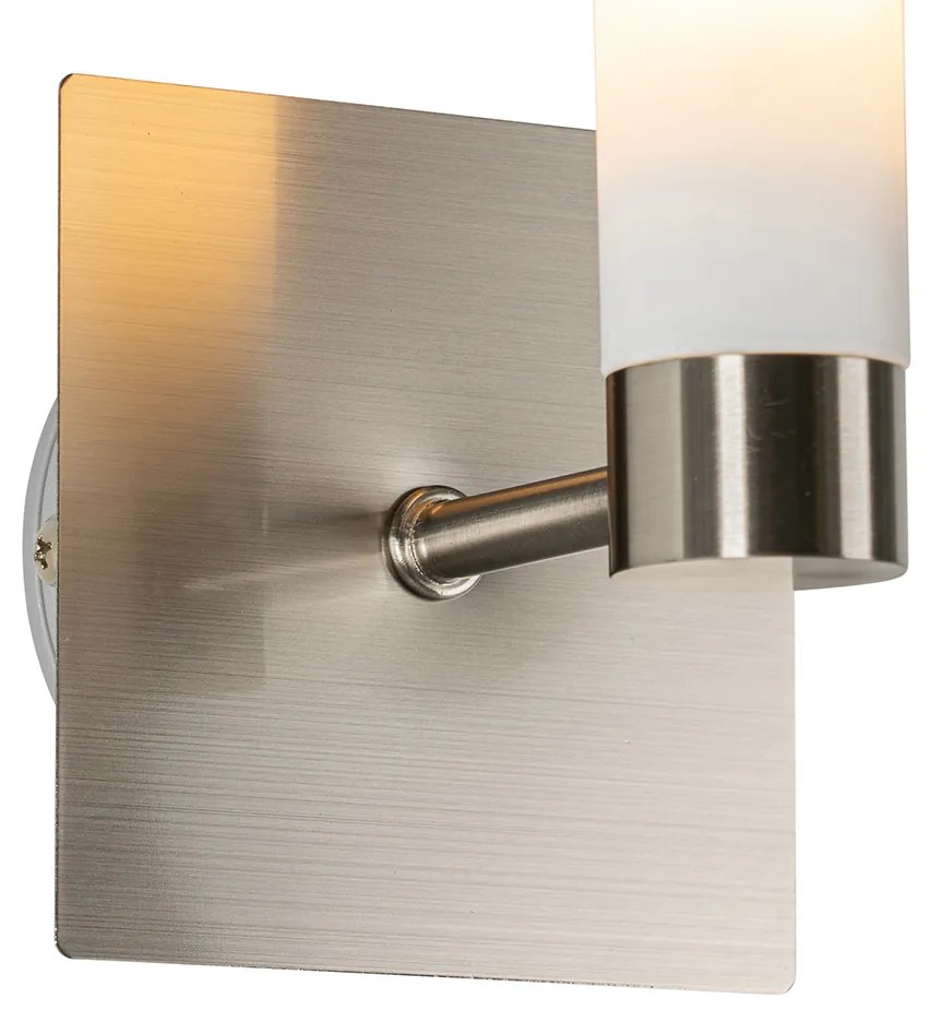 Moderne badkamer wandlamp staal IP44 - Bath Modern G9 IP44 vierkant Lamp