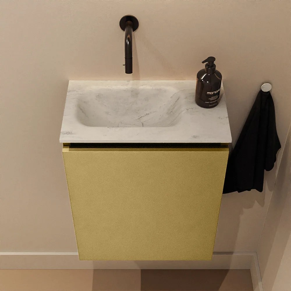 Mondiaz Ture DLux toiletmeubel 40cm oro met wastafel opalo links zonder kraangat