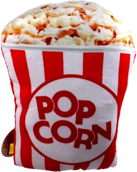 Kussen Fast Foodies popcorn 30 cm rood/wit