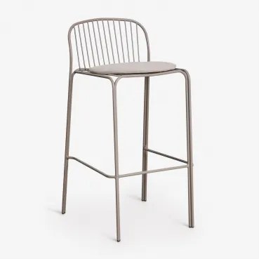 Anerina Hoge Kruk Van Staal Moka Bruin & ↑75 Cm - Sklum