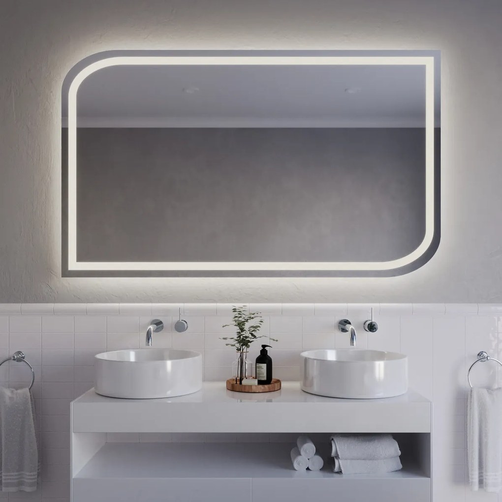 Atypische badkamerspiegel met LED verlichting A9