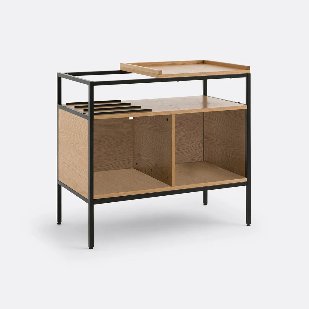Vinylmeubel in eik en metaal L87 cm, Volga
