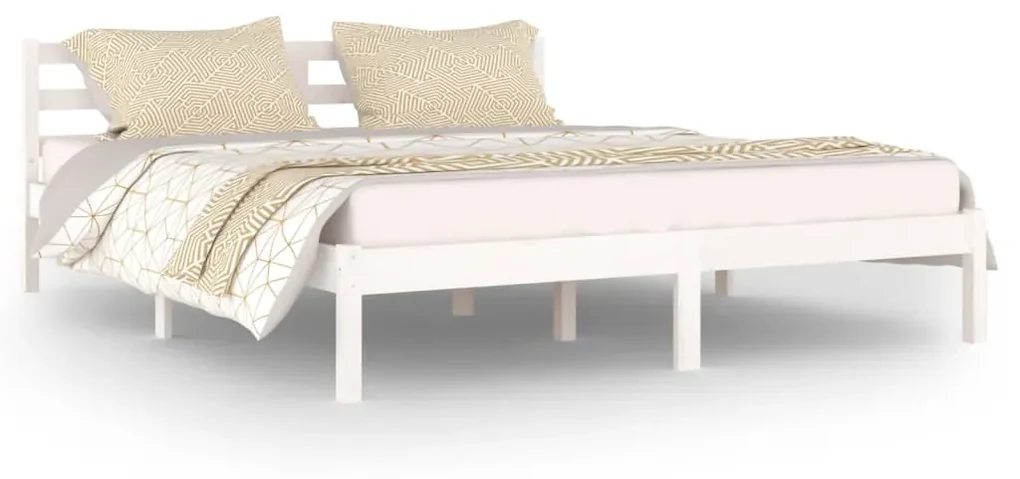 vidaXL Bedframe massief grenenhout wit 160x200 cm