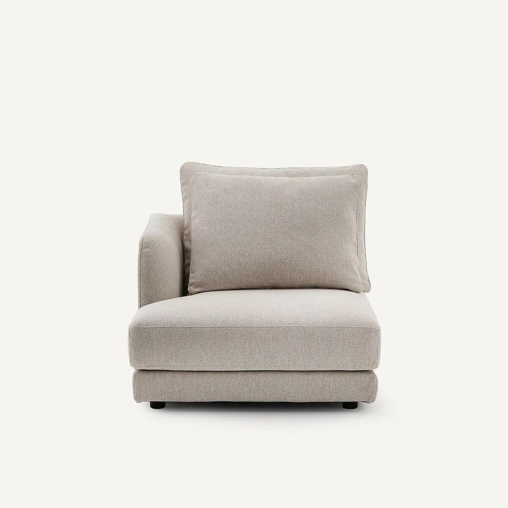 Halve bank links, modulair, in tweed, TIBERIO