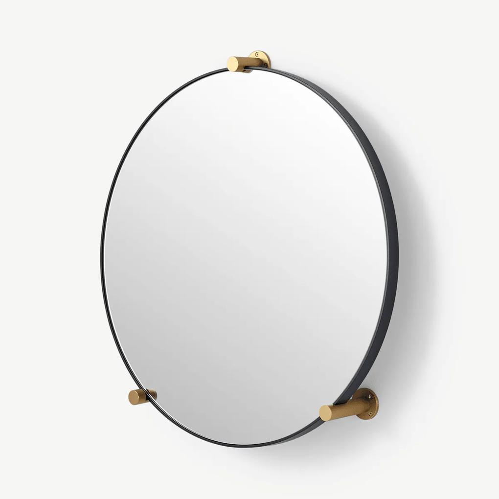 Jamison cirkelvormige spiegel, 60cm, metallic grijs en messing