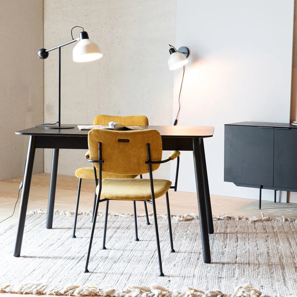 Zuiver Benson Design Eetkamerstoel Okergele Stof