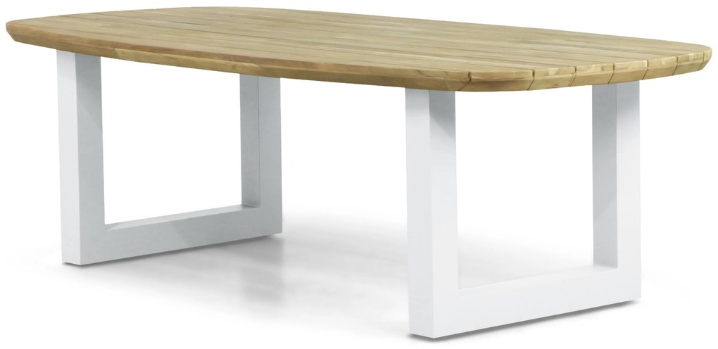 Dining Tuintafel rechthoekig 240 x 100 cm Aluminium/Teak Wit Falcon/Talai