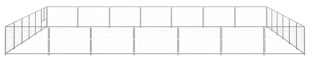 vidaXL Hondenkennel 42 m² staal zilverkleurig