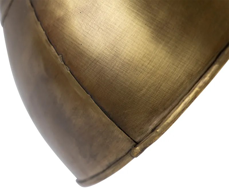 Industriële plafondspot brons met hout 30 cm - Mangoes