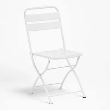 Set Van 2 Janti Opvouwbare Eetkamerstoelen Wit - Sklum