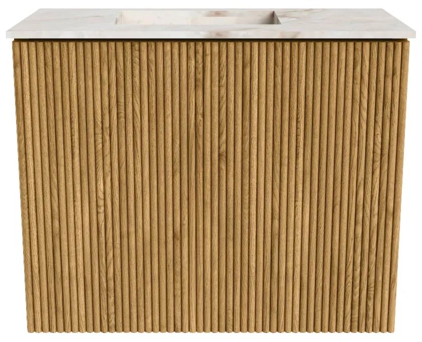 Mondiaz Joya DLux 50cm toiletmeubel oak met wastafel faye links 1 kraangat frappe
