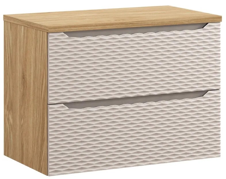 Comad Ocean Beige badmeubel 80cm met 2 lades en wastafelblad