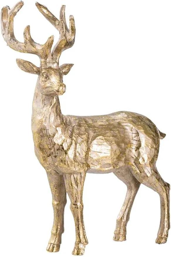 Beeld Hert - goudkleur - 24x16,5x13,5 cm - Leen Bakker