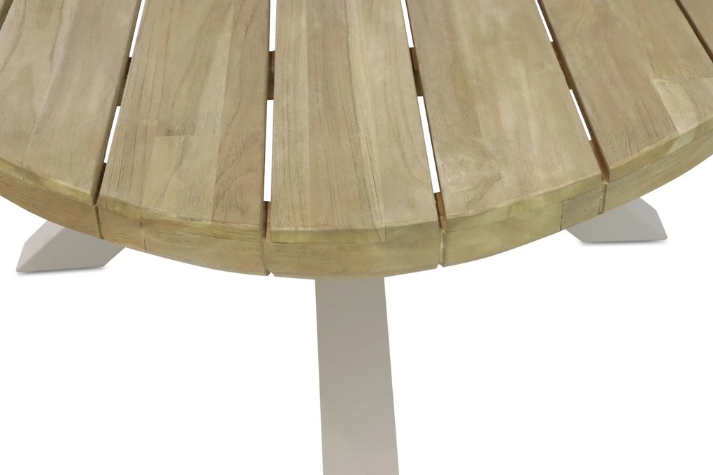 Dining Tuintafel ovaal 280 x 130 cm Aluminium/Teak Taupe Santika Diogo