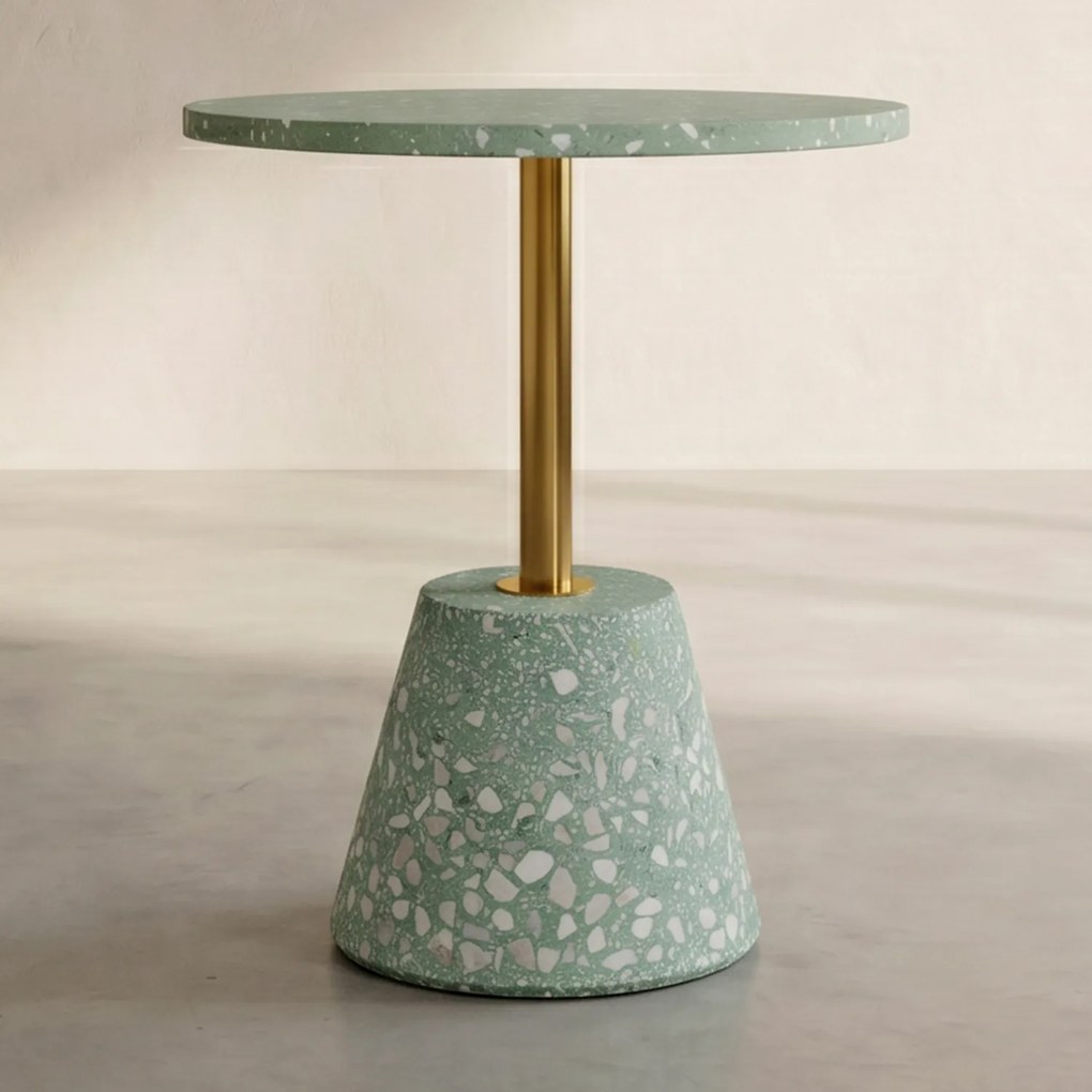 Retro Bijzettafel Mint Terrazzo - 40 X 40cm.