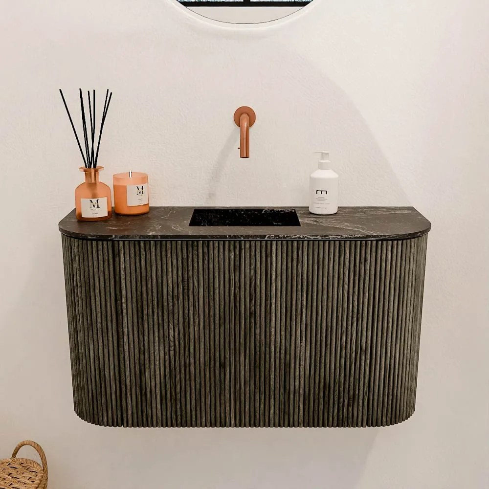 Mondiaz Joya DLux 75cm toiletmeubel ronding links/rechts shadow met wastafel faye midden zonder kraangat lava