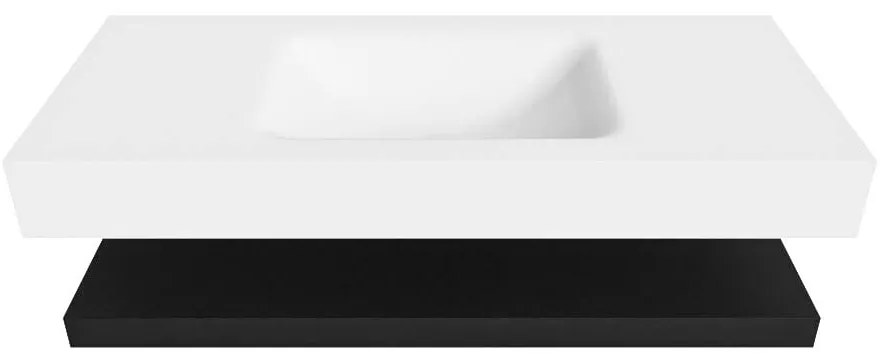 Zaro Alan badmeubel 110cm met planchet urban en vrijhangende wastafel cloud midden zonder kraangat talc