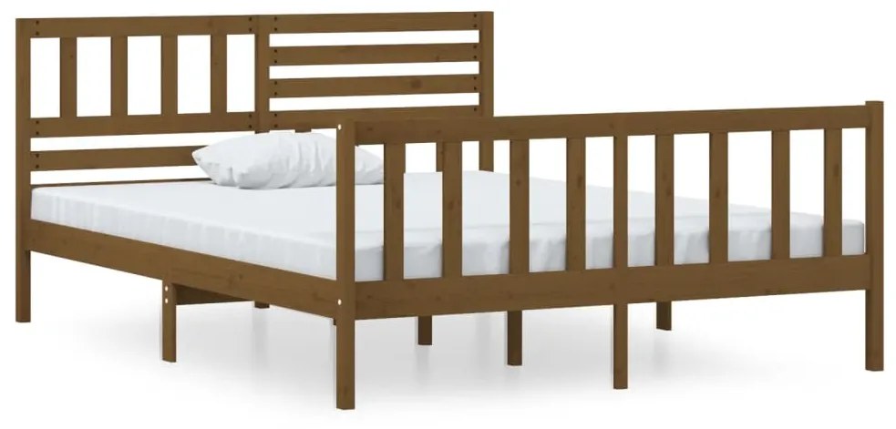 vidaXL Bedframe massief hout honingbruin 120x190 cm 4FT Small Double