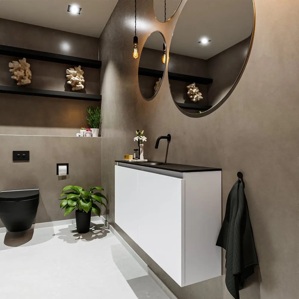 Mondiaz Ture 100cm toiletmeubel talc met wastafel urban midden geen kraangat