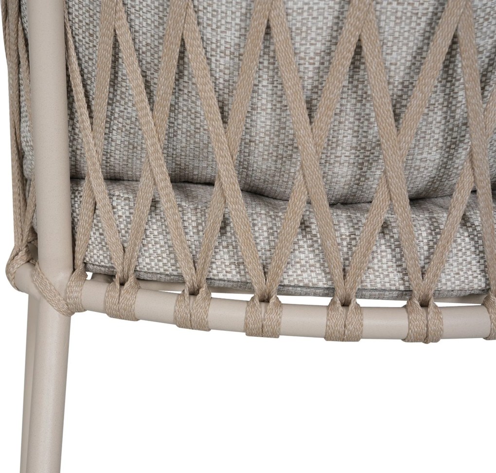Tuinset Ronde Tuintafel 6 personen 150 cm Rope Zand/Beige Lifestyle Garden Furniture Morano/Arancia