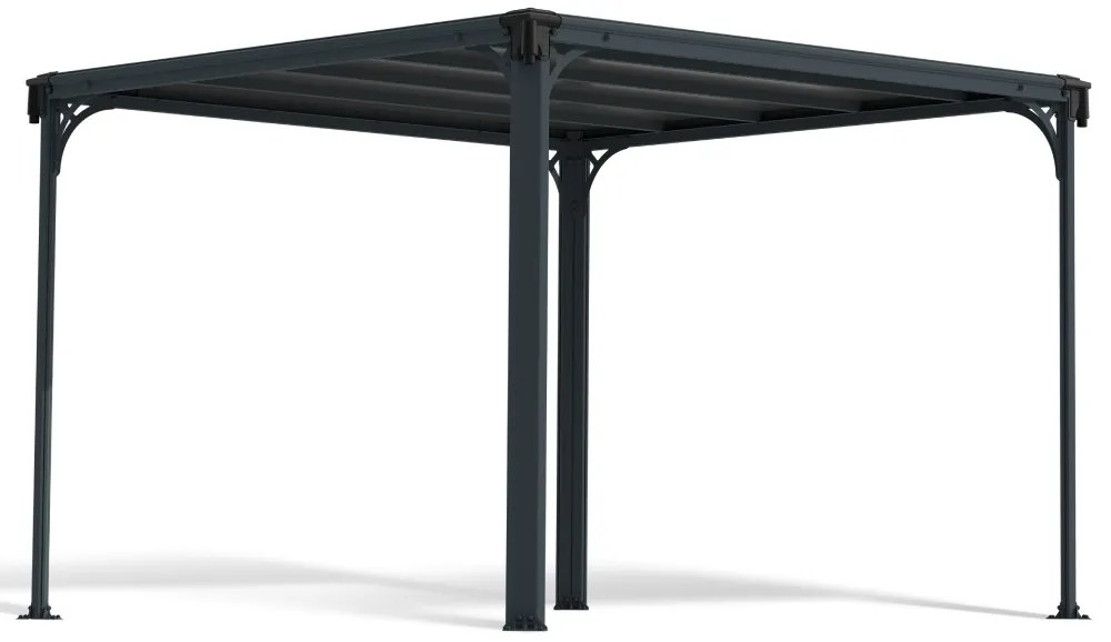 Aluminium tuinprieel Milano Palram - Canopia 3 x 3 m Heat Block antraciet