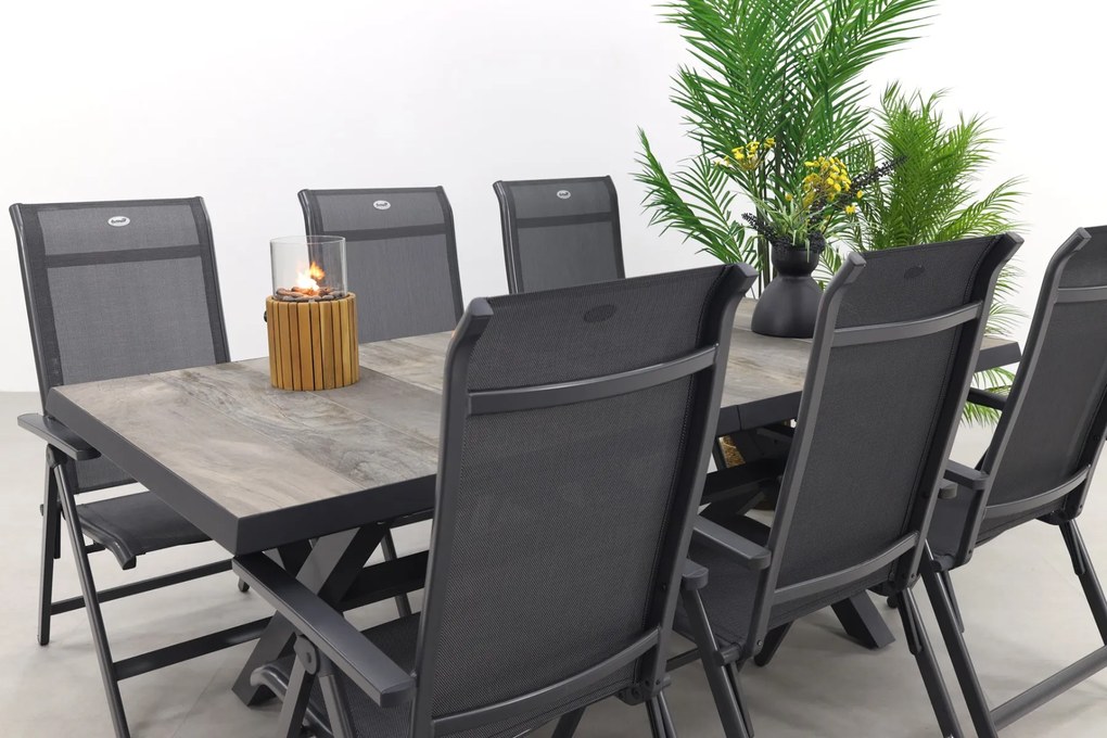 Hartman Milaan/Ottowa 205-265x100 cm. - 7-delige verstelbare tuinset