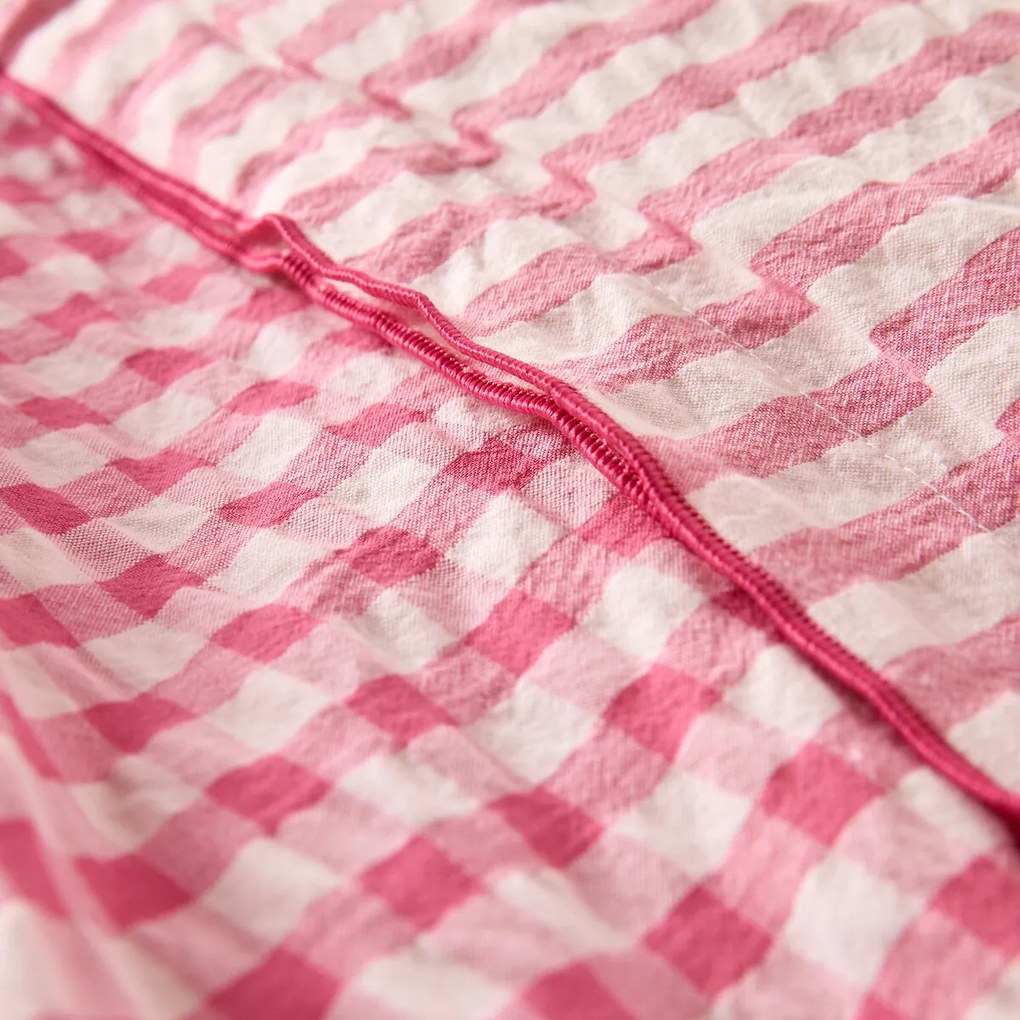 Katoenen seersucker kussensloop, COTTAGE FRAMBOISE