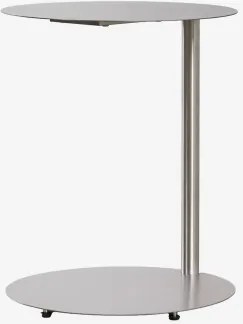 Ronde Bijzettafel Ø40 Cm In Roestvrij Staal Geninda Geborsteld Grijs - Sklum